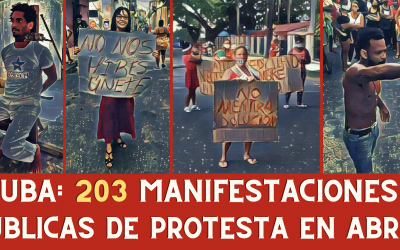 CUBA:  203 MANIFESTACIONES PÚBLICAS DE PROTESTAS