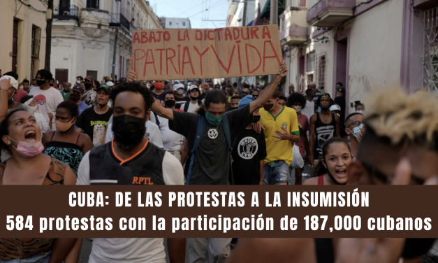 CUBA: DE LAS PROTESTAS A LA INSUMISIÓN: 584 protestas con la participación de 187,000 cubanos
