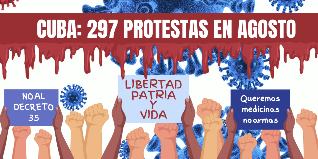 CUBA: PESE A LA REPRESIÓN CONTINÚAN LAS PROTESTAS, 297 EN AGOSTO