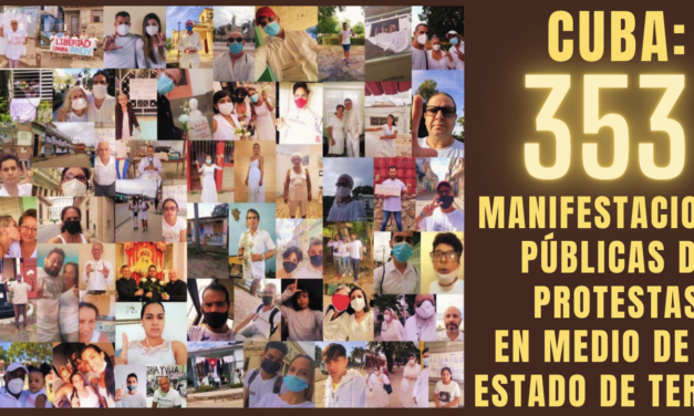 CUBA: 353 MANIFESTACIONES PÚBLICAS DE PROTESTAS EN MEDIO DE UN ESTADO DE TERROR