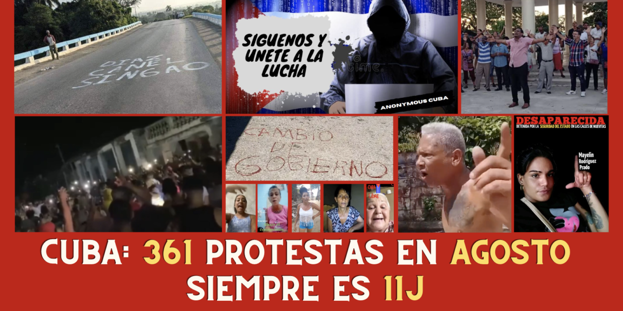 Cuba: 361 protestas en agosto ¡Siempre es 11J!
