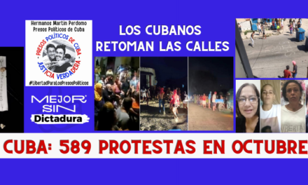 Cuba: 589 protestas en octubre. Los cubanos retomaron las calles