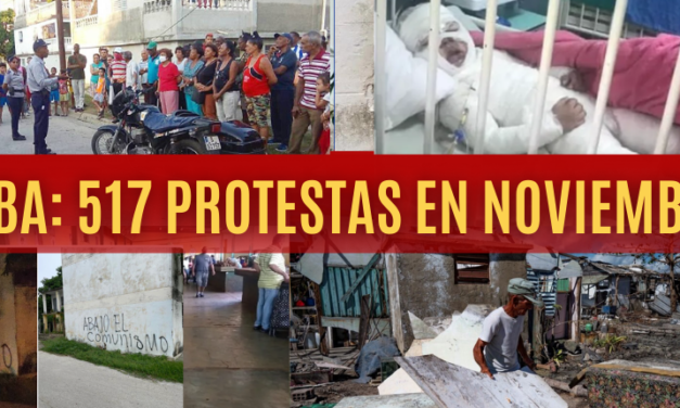 Cuba, 517 protestas en noviembre