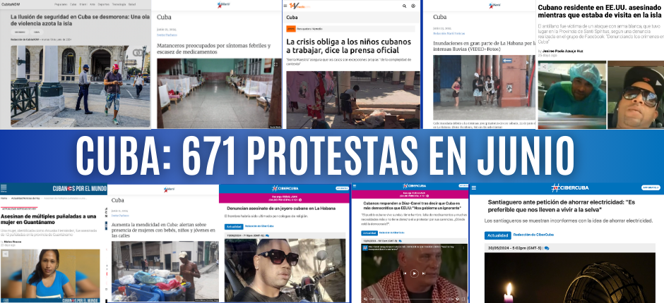 Cuba: 671 protestas en junio