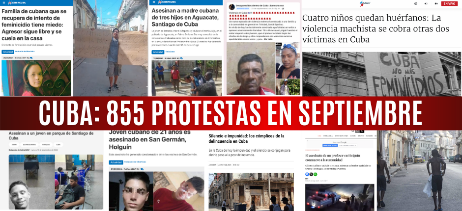 Cuba: 855 protestas y denuncias en septiembre