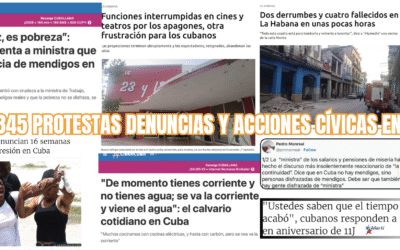 CUBA: 845 PROTESTAS Y DENUNCIAS EN JULIO, 209 DESAFÍOS AL ESTADO POLICIAL