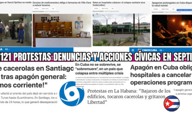 Cuba: En septiembre, cifra récord de protestas y denuncias:1.121