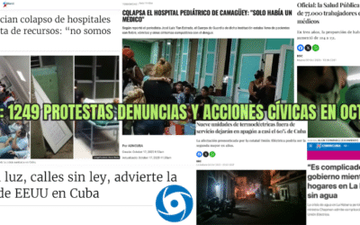 CUBA: OCTUBRE, NUEVA CIFRA RECORD DE PROTESTAS Y DENUNCIAS 1.249